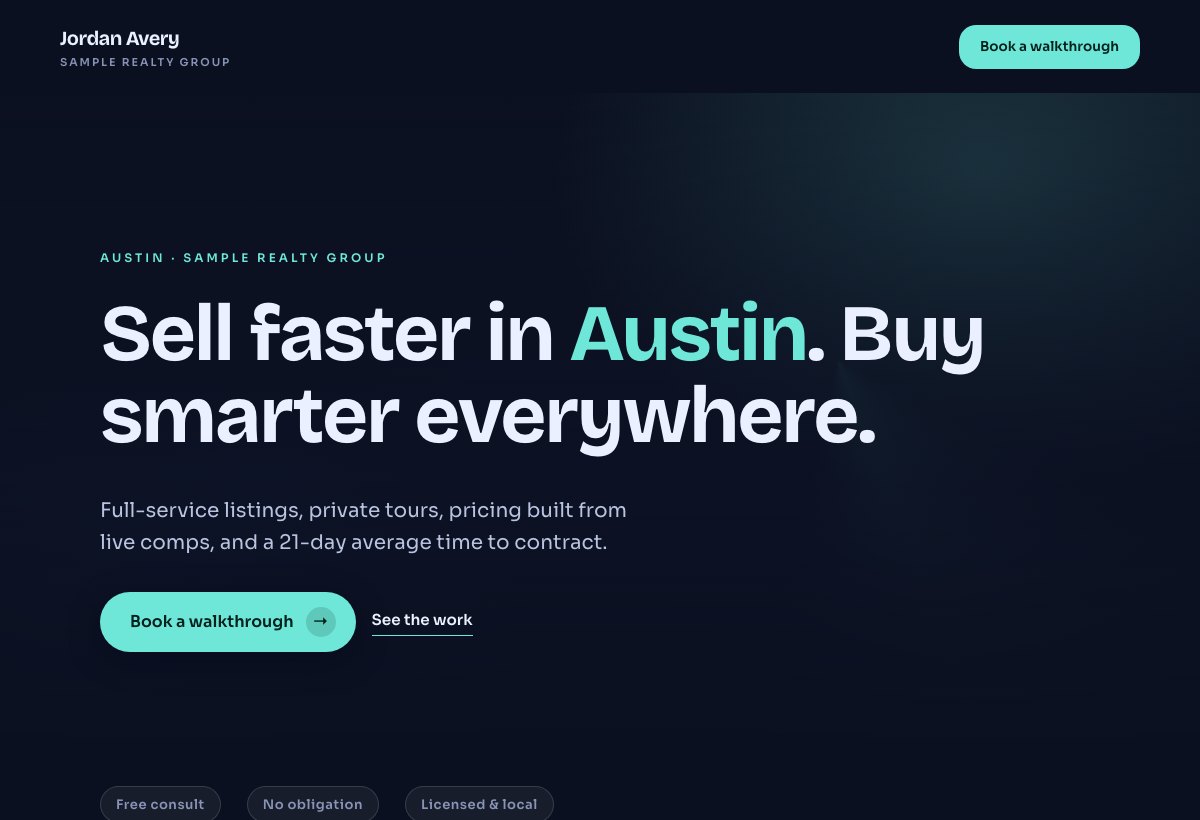Glassmorphism example website